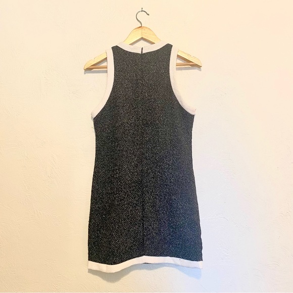 NWT Just Me Tweed Shift Mini Dress, Pearl Buttons, Chanel Style, Black, Large - Picture 5 of 6